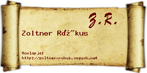 Zoltner Rókus névjegykártya